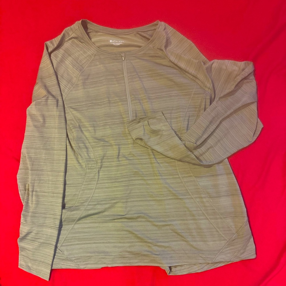 Army Green Athleta Pacifica Top 2X